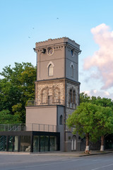 Old clock tower in Poti, Niko Nikoladze tower. Georgia.