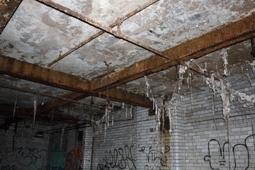Roof of abandoned building