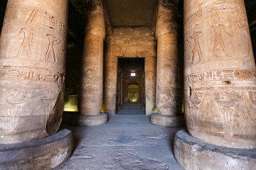 Fototapeta premium Columns in Abydos Temple, Madfuna, Egypt