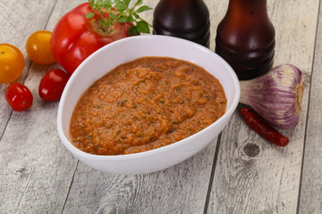 Famous Spanish gazpacho tomato soup