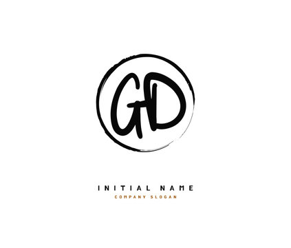 G D GD Beauty vector initial logo, handwriting logo of initial signature, wedding, fashion, jewerly, boutique, floral and botanical with creative template for any company or business.