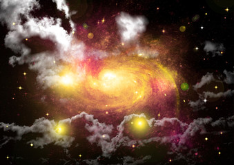 galaxy in a free space. 3D rendering