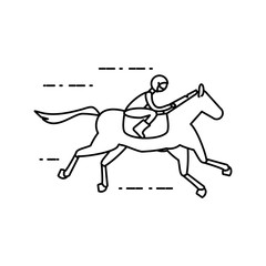horse with jockey racecourse icon