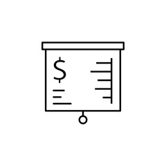 Presentation finance chart outline icon. Element of finance illustration icon. signs, symbols can be used for web, logo, mobile app, UI, UX
