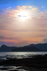 landscape with beautiful sunset