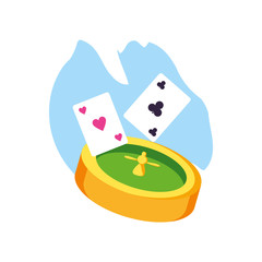 casino roulette game with poker cards