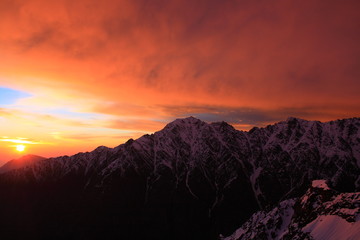 Caucasus. Ossetia. Genaldon Gorge. Sunrise.