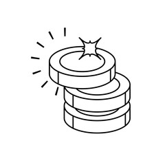 casino games chips isolated icons