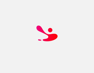 Creative bright Abstract red and pink logo icon and image of a man