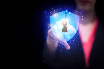 Data protection and network security concept. 