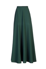 Elegant green long skirt isolated on white