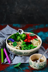 Vegetarian salad Buddha Bowl.