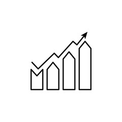 Growth finance chart outline icon. Element of finance illustration icon. signs, symbols can be used for web, logo, mobile app, UI, UX