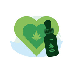 cannabis bottle product dropper with heart