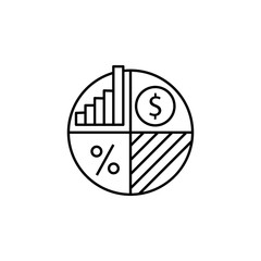 Investment finance chart outline icon. Element of finance illustration icon. signs, symbols can be used for web, logo, mobile app, UI, UX