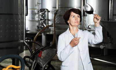Sommelier woman on winery