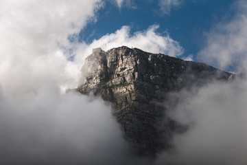 Table Mountain through the clouds