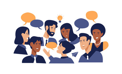 Diverse office business people brainstorming ideas