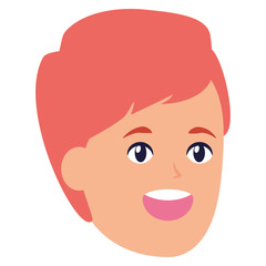 smiling man face character white background