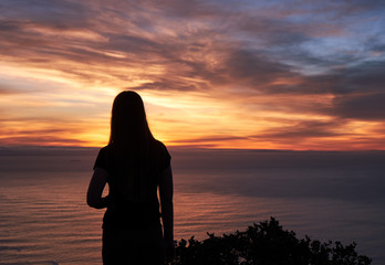 Cape Town sunset girl