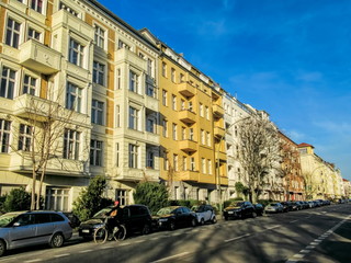 straße am friedrichshain in berlin prenzlauer berg, deutschland