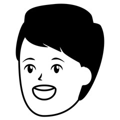 smiling man face character white background