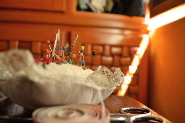 sewing and weaving with fabric for weaving