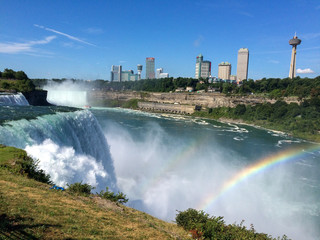 Niagara Falls and City Sky Line, Rainbow 