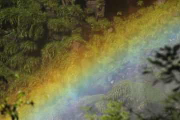 rainbow in waterfall