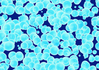 many motion painted soap bubbles