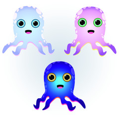 octopus, cartoon, colorful, cheerful, funny