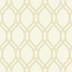 Seamless vector ornament. Modern golden wavy background. Geometric modern pattern