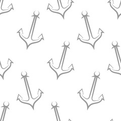 Anchor Icon Seamless Pattern, Flat