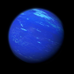 planet Neptune isolated on black background 