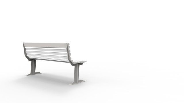 3d rendering of a outside furniture bench isolated in white studio background.
