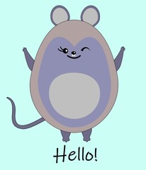 the little rat of the zodiac symbol of 2020. Chinese New Year.