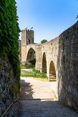 Landscape medieval village Besalu, Catalonia, Spain