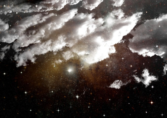galaxy in a free space. 3D rendering