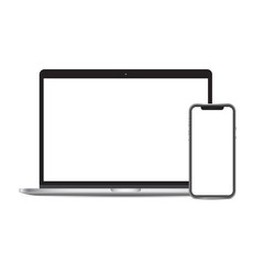 Laptop and smartphone  mockup this isolated on background. 