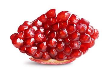 Pomegranate. Piece of Pomegranate Isolated on White. Full Depth of Field