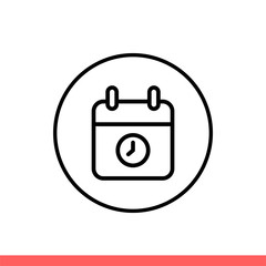 Calendar vector icon, date symbol. Simple, flat design isolated on white background for web or mobile app