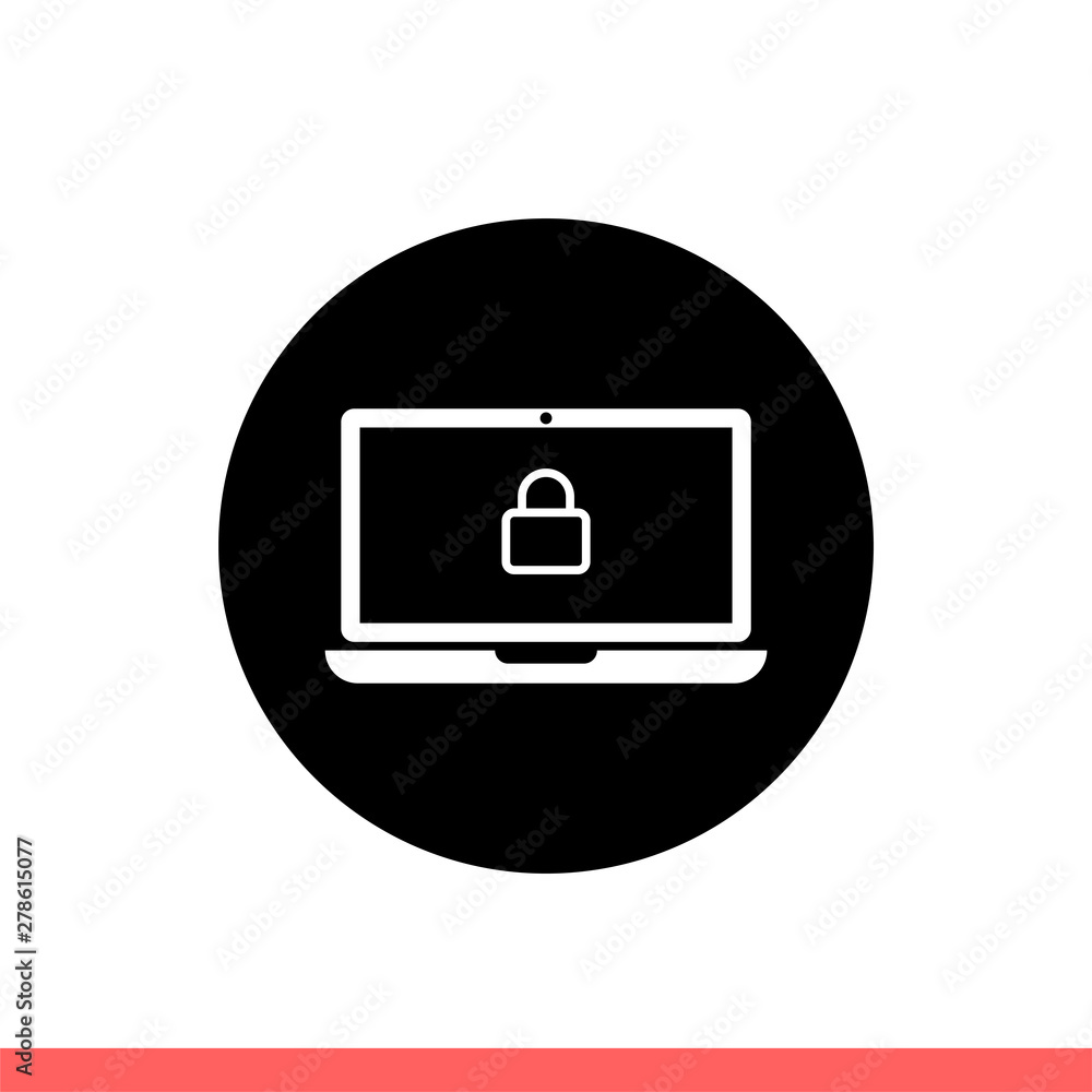 Poster cyber security vector icon, safe symbol. simple, flat design isolated on white background for web or