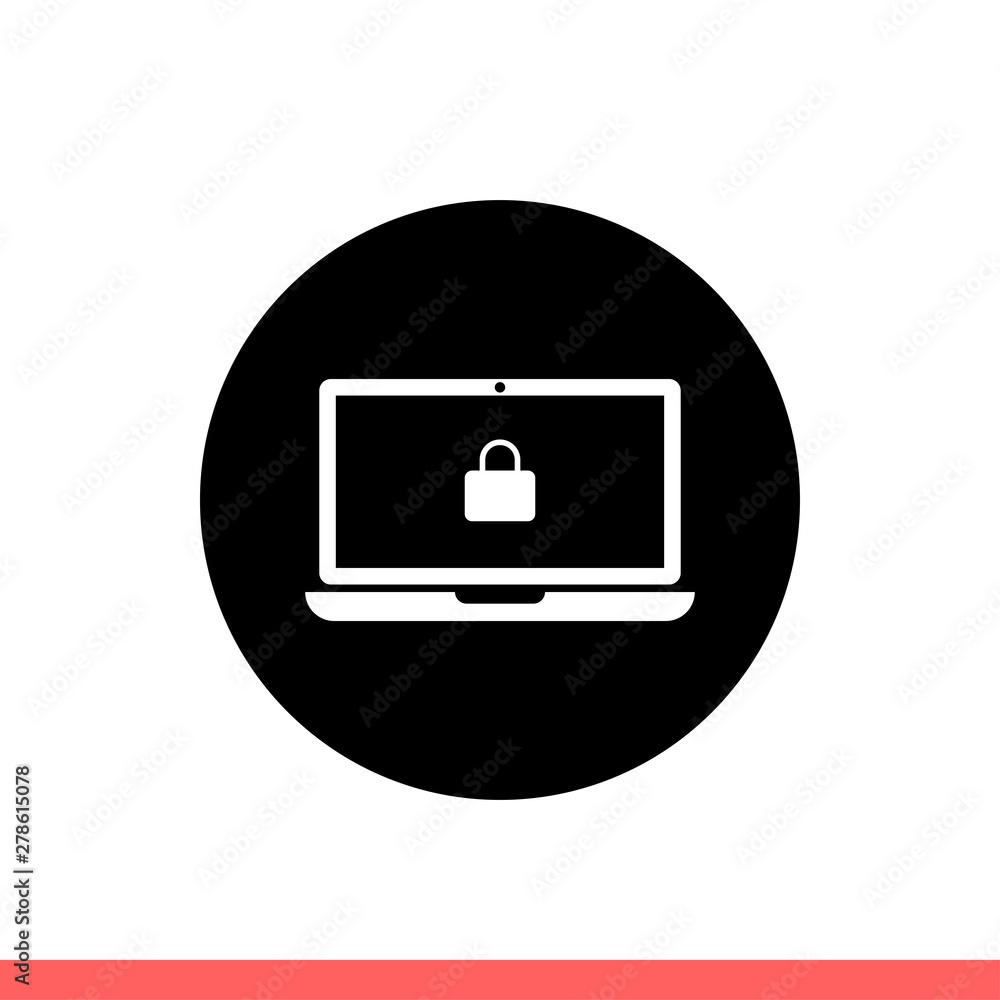 Poster cyber security vector icon, safe symbol. simple, flat design isolated on white background for web or