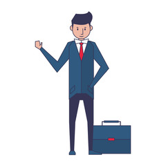 executive business finance man cartoon