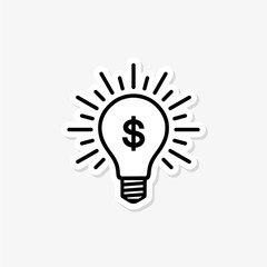 Business idea sticker. Filled flat sign for mobile concept and web design