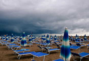 Naklejka premium beach sea sky before a thunderstorm, travel