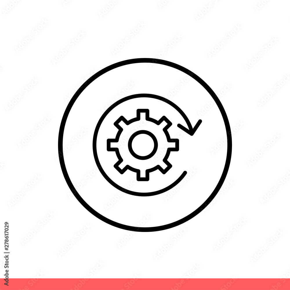 Poster process icon, engineer symbol. simple, flat design isolated on white background for web or mobile ap