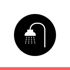 Obraz premium Shower vector icon, bath symbol. Simple, flat design isolated on white background for web or mobile app