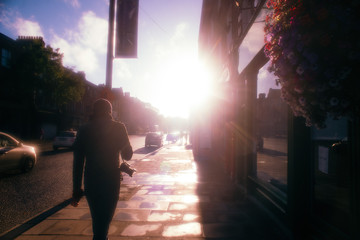 people walking on city street 