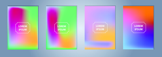 Set of a4 Vector EPS 10 illustration Gradient Background Texture. Template for design, banner, flyer, business card, poster, wallpaper, brochure, smartphone screen, mobile app.